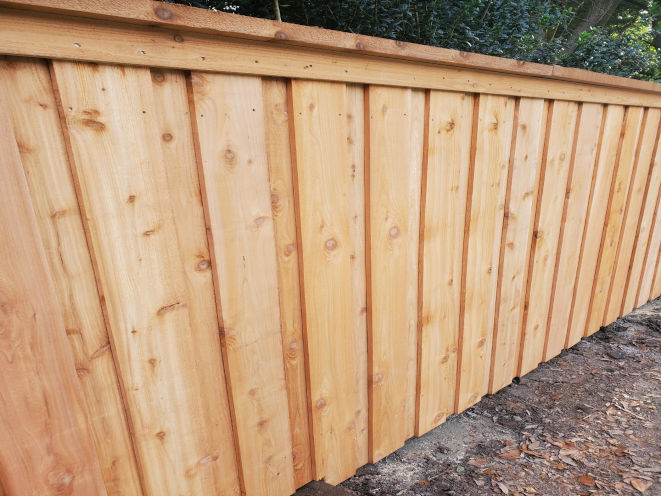 Wood Fence with Board-on-Board Cap Molding