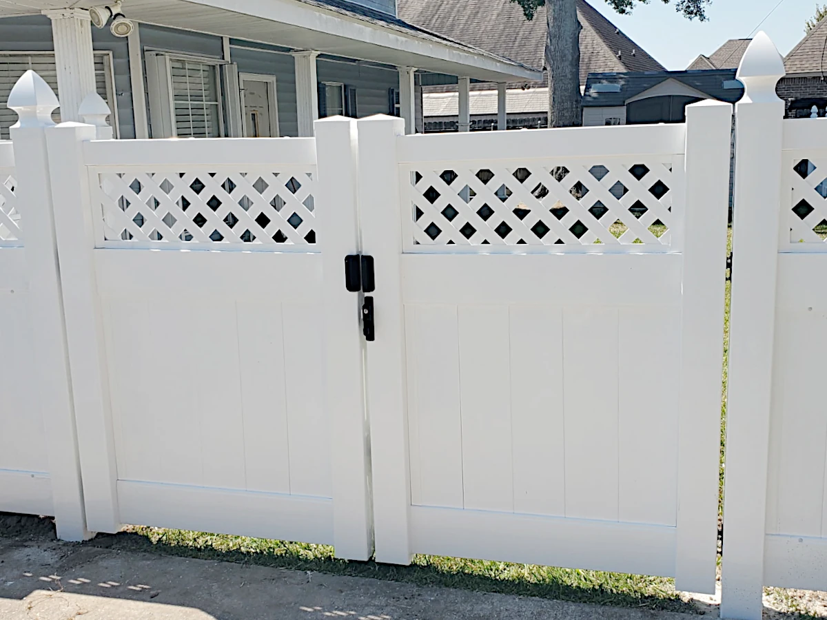 Gothic Post Caps on a Country Estate Privacy Fence. Hollingsworth style.