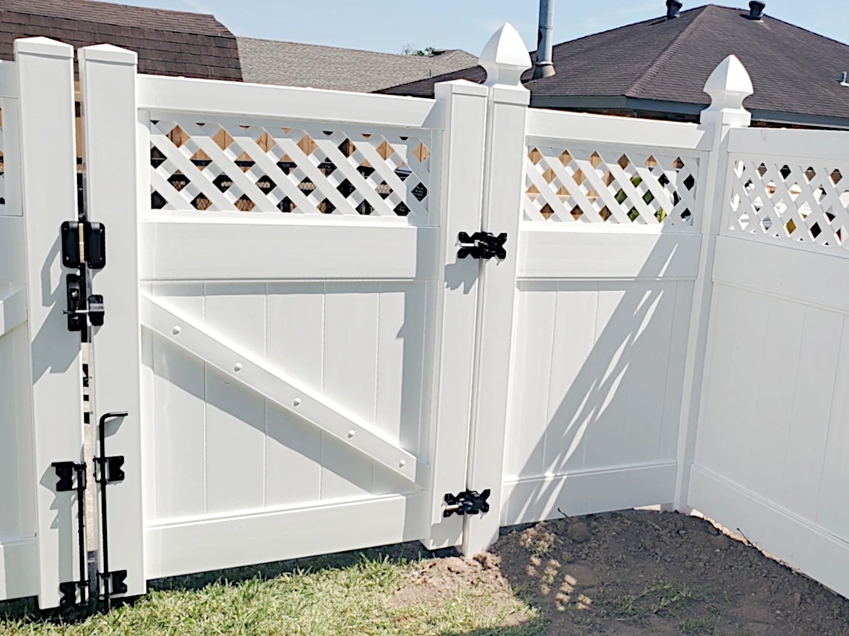 Gothic Post Caps on a Country Estate Privacy Fence. Hollingsworth style.